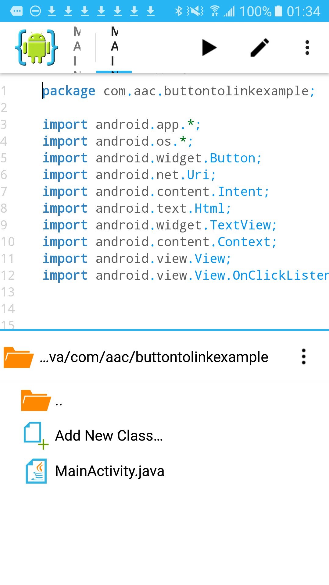 imports for uri parse android example