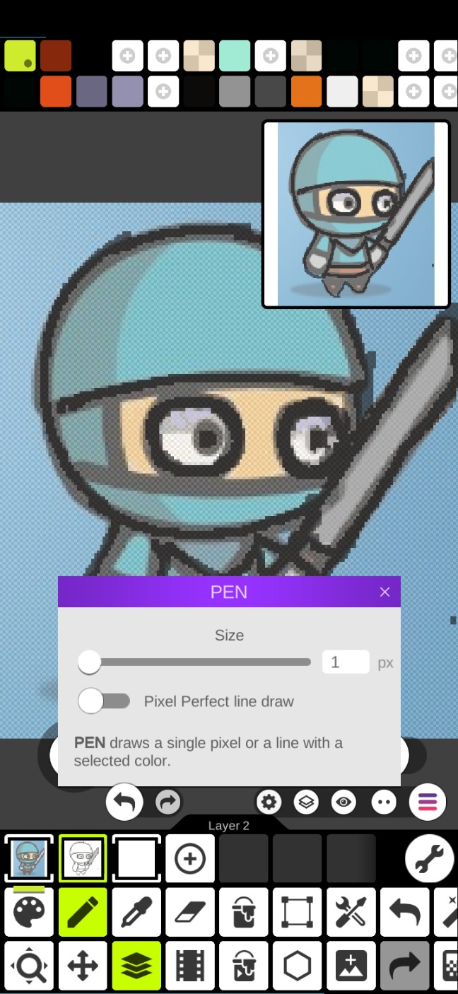set pen width, Pixel Studio