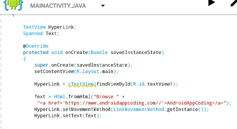 image of java class for android hyperlink example