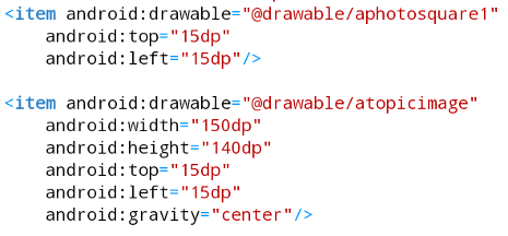 Android, Image of the LayerList code 