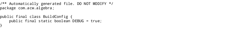 Build Config java file, do not modify this file