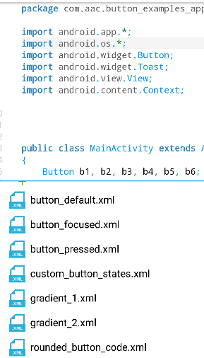 Android Tutorial, Android Buttons Xml Create 