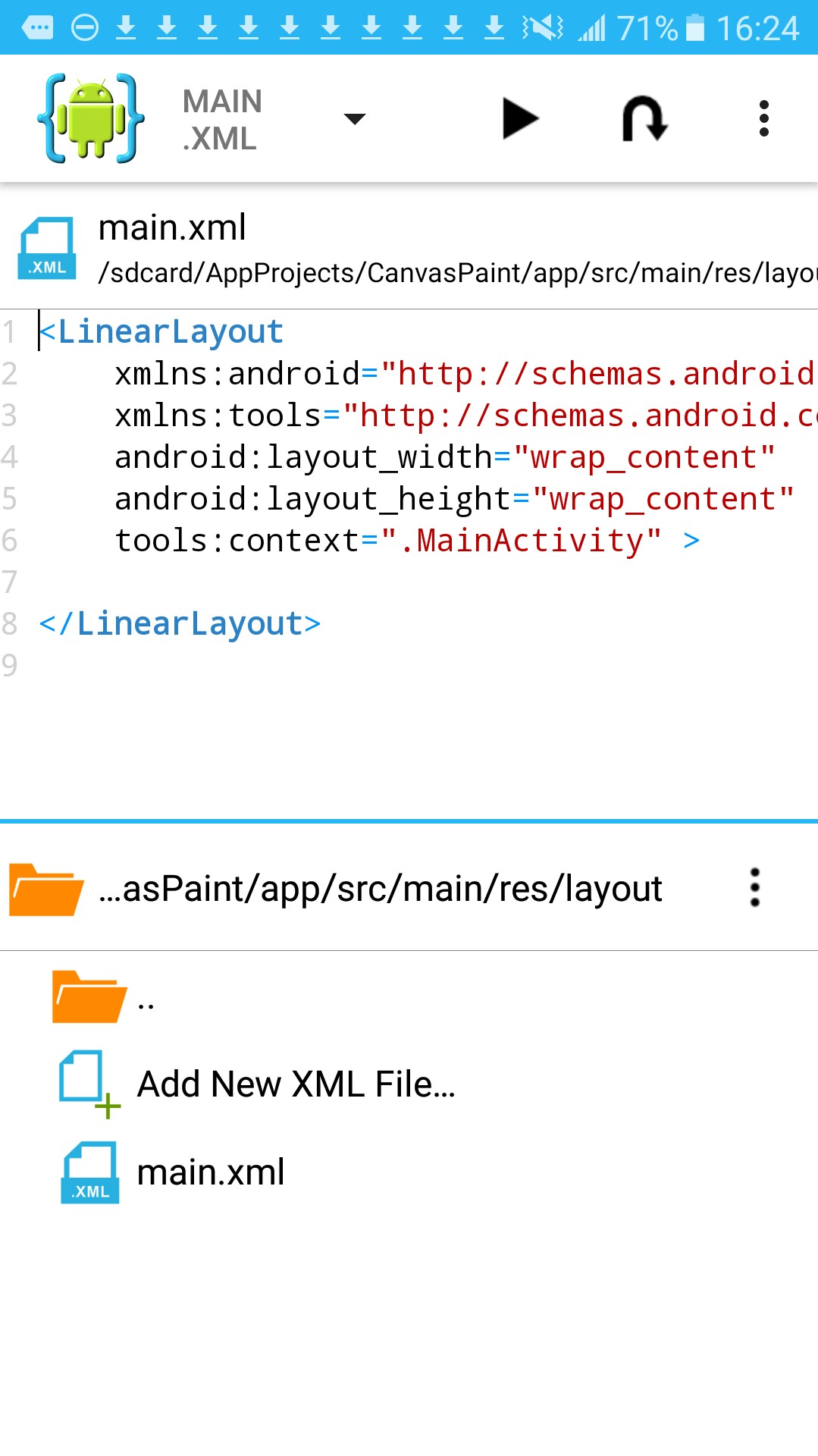 image of layout for android canvas paint 