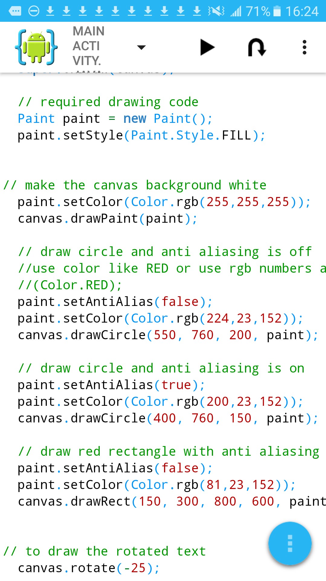 image of java class for android 