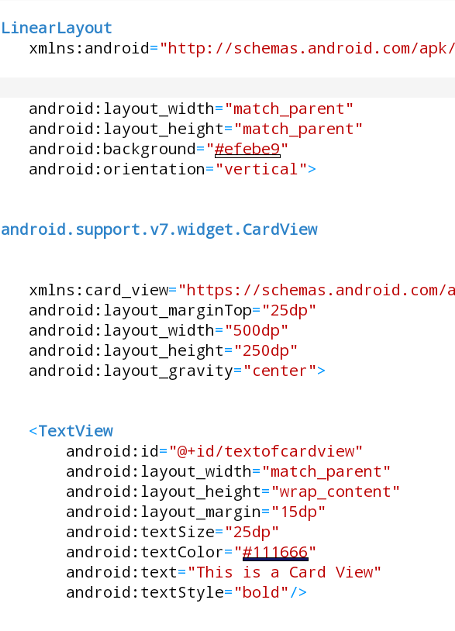 Android Tutorial Adding a CardView Layout UI  