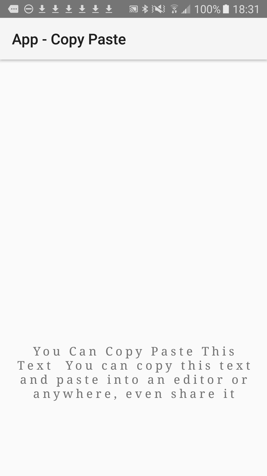 Android Tutorial - Text is Selectable 