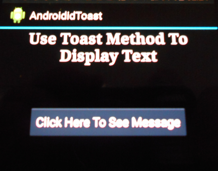 image of app, coding a toast message