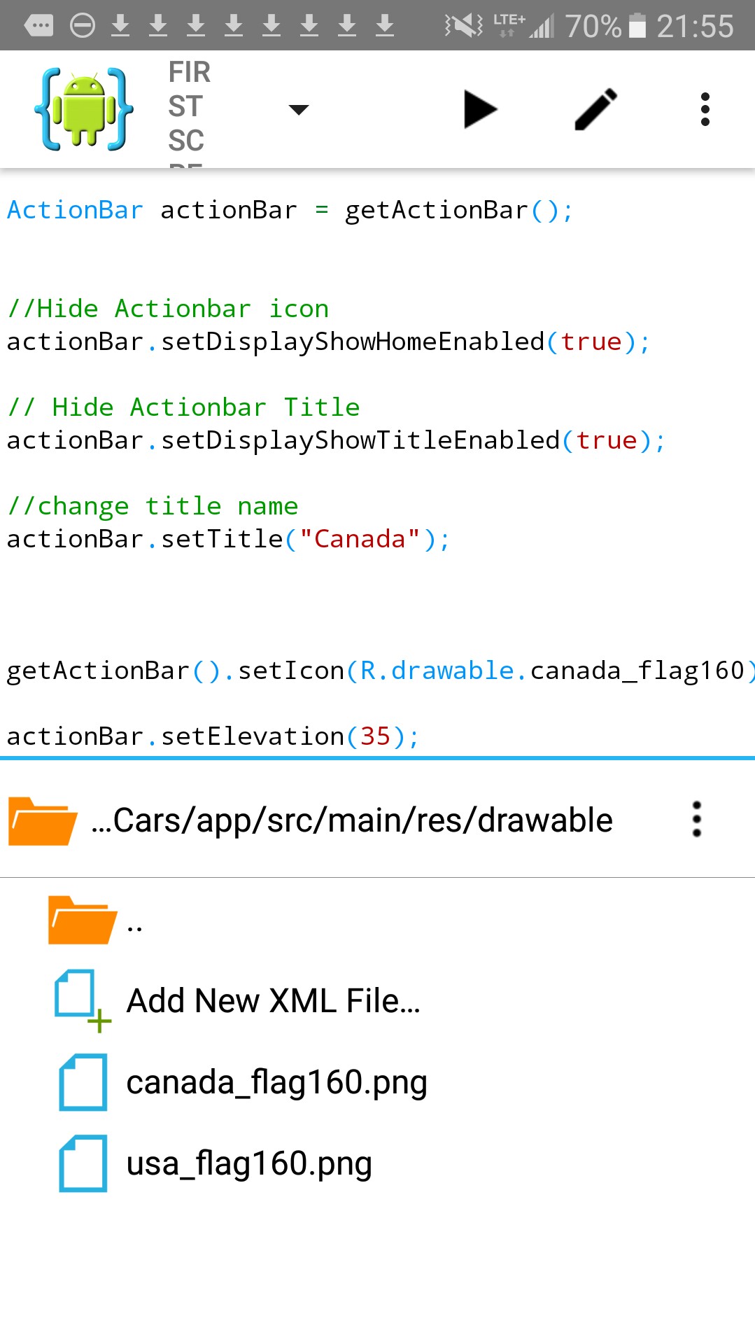 image of drawable folder AIDE