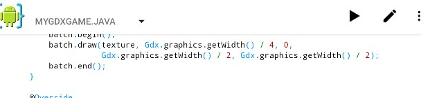 Aide, run app click arrow