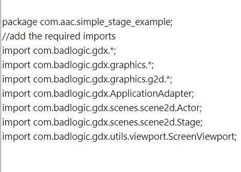 Libgdx example Simple Stage