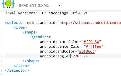 Android Tutorial, gradient buttons 