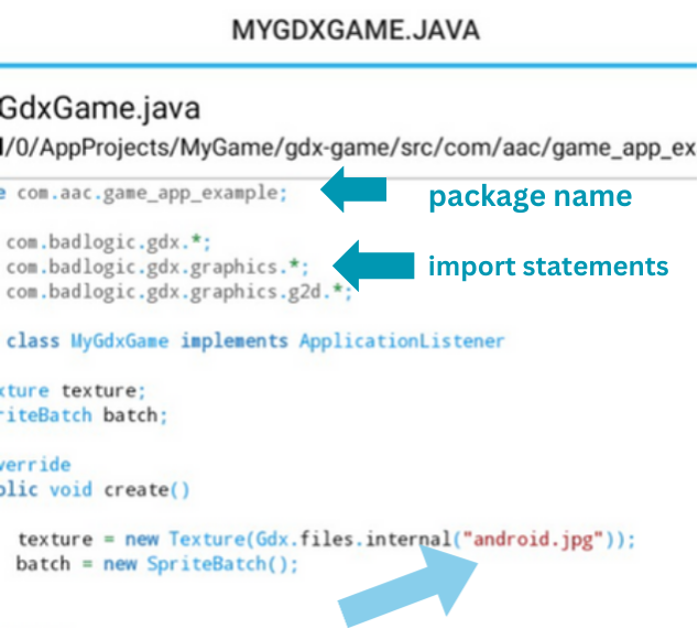 screen MyGdxGame with android png