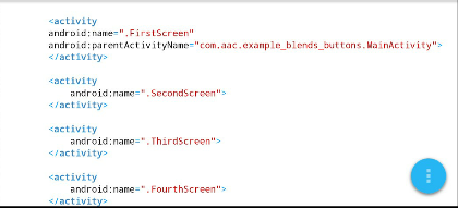 coding for arrow back at  activity in manifest page
