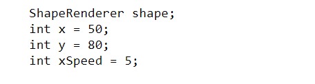 Libgdx, Shape ball declare variables