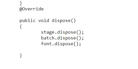 Text Label Stage, dispose of assets