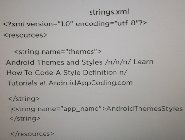strings for the theme styles tutorial