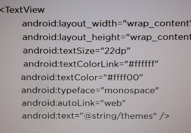 styles coded in the textview