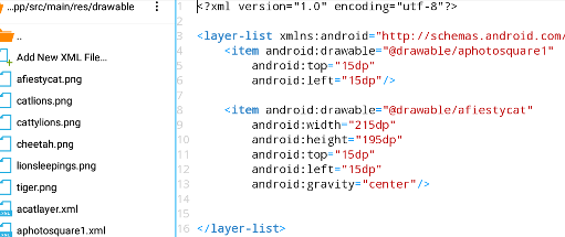 Android Tutorial layerlist code 