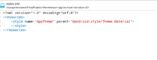 Android Tutorial Styles21 Material Design Theme