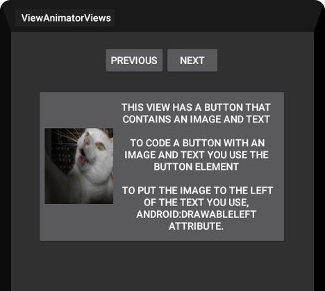 Android Tutorial View Animator with Button 